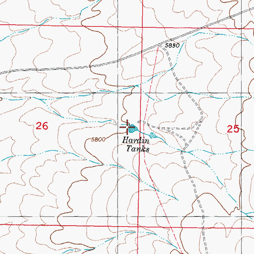 Topographic Map of Hardin Tank, NM