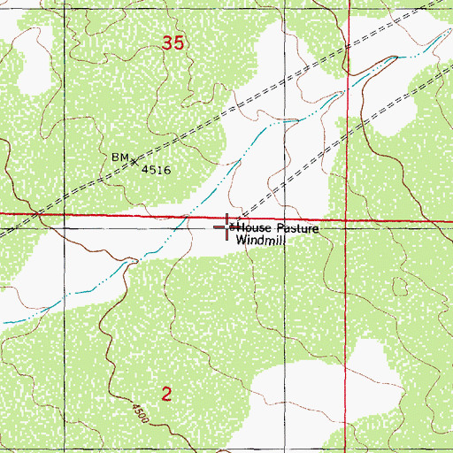 Topographic Map of House Pasture Windmill, NM