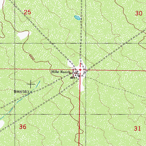 Topographic Map of Hille Ranch, NM