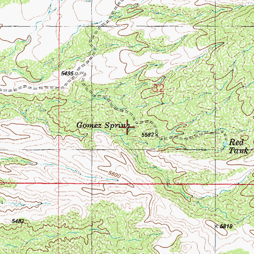 Topographic Map of Gomez Spring, NM