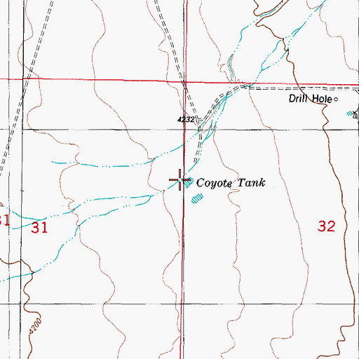 Topographic Map of Coyote Tank, NM