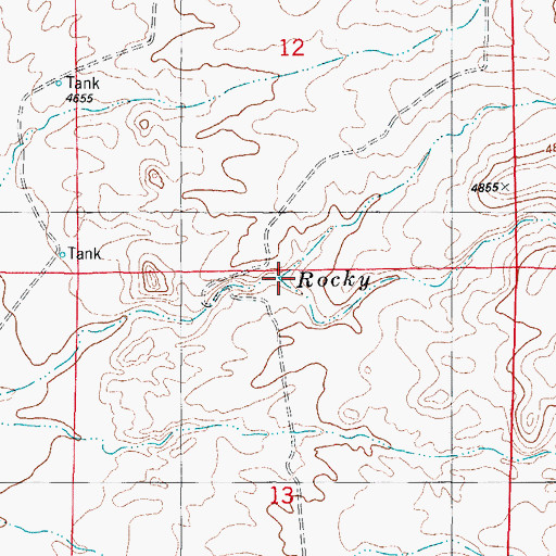 Topographic Map of Rocky Arroyo, NM