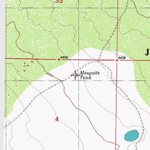 Topographic Map of Mesquite Tank, NM