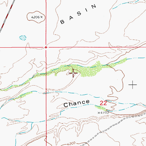 Topographic Map of Moss Ranch, NM