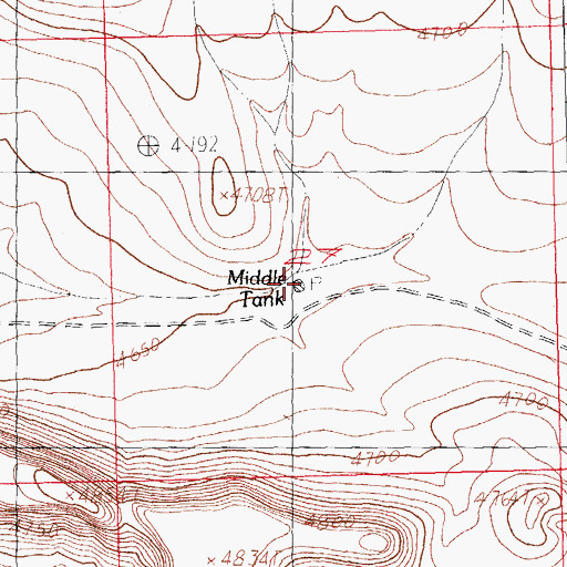 Topographic Map of Middle Tank, NM