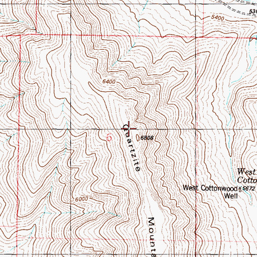 Topographic Map of Quartz Mountain, NM