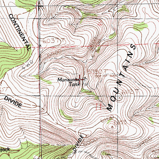 Topographic Map of Manzanita Tank, NM