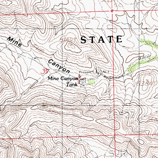 Topographic Map of Mine Canyon Tank, NM