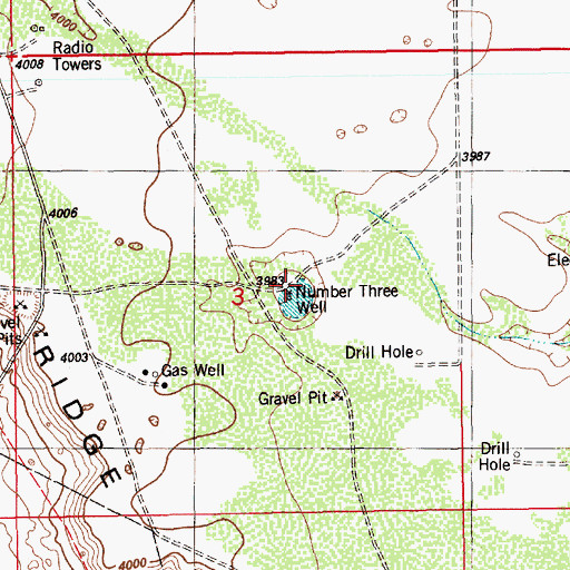Topographic Map of Number Three Well, NM