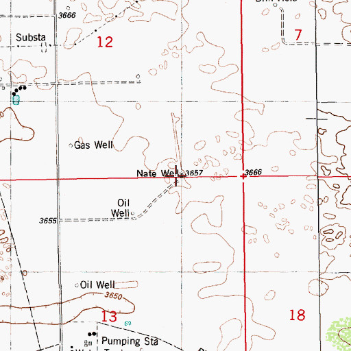 Topographic Map of Nate Well, NM