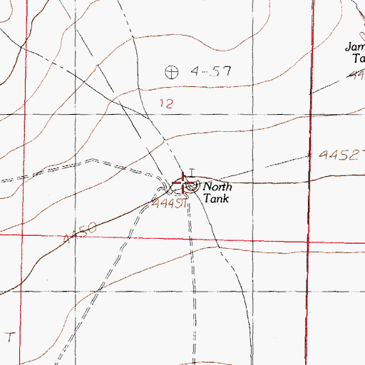 Topographic Map of North Tank, NM