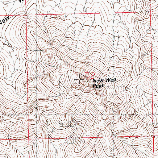 Topographic Map of New Well Peak, NM