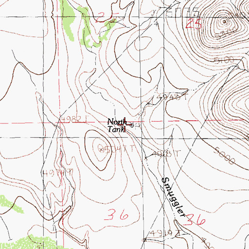 Topographic Map of North Tank, NM
