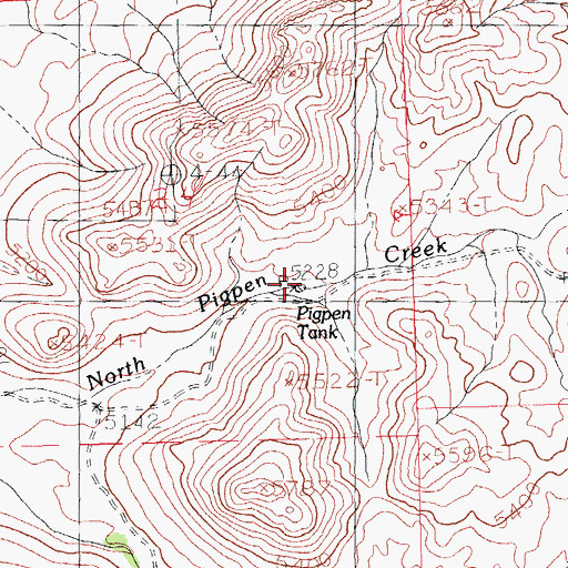Topographic Map of Pigpen Tank, NM