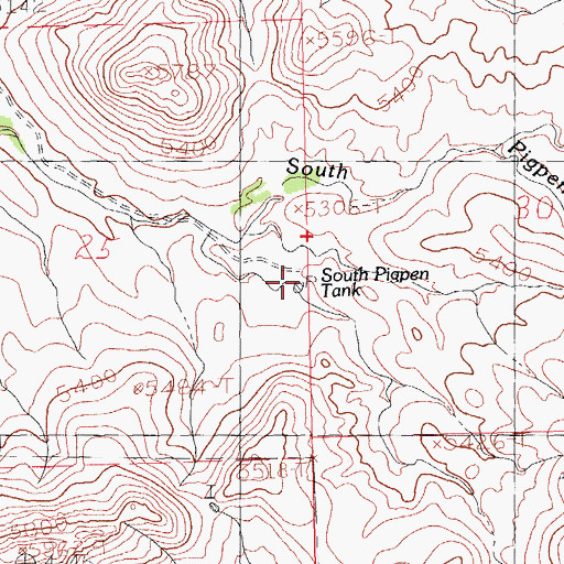 Topographic Map of South Pigpen Tank, NM