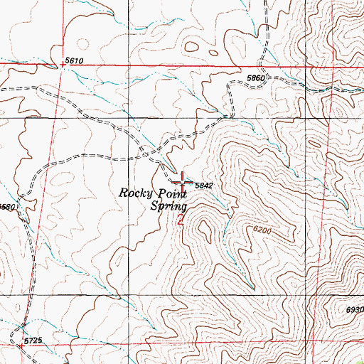Topographic Map of Rocky Point Spring, NM