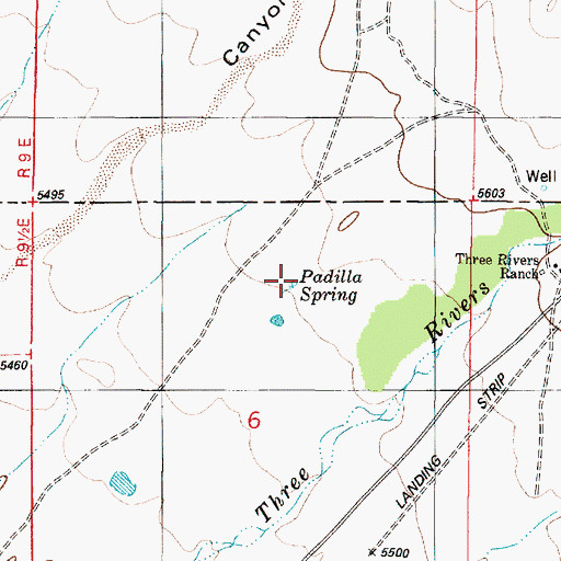 Topographic Map of Padilla Spring, NM