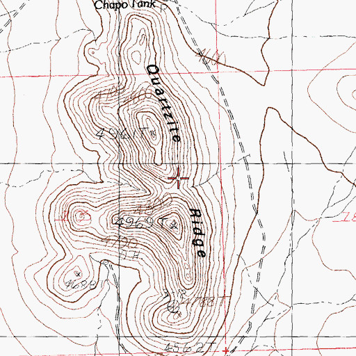 Topographic Map of Quartzite Ridge, NM