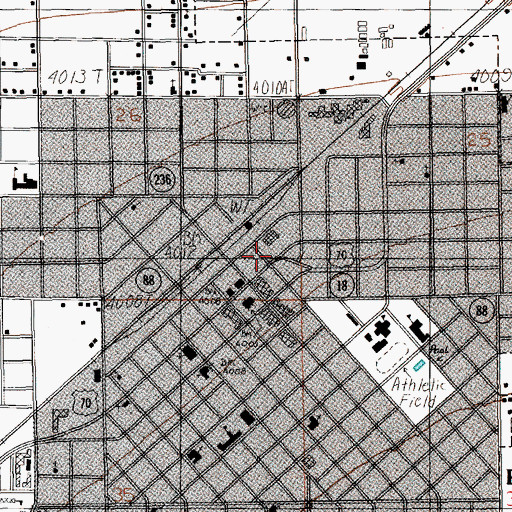 Topographic Map of Portales Plaza, NM