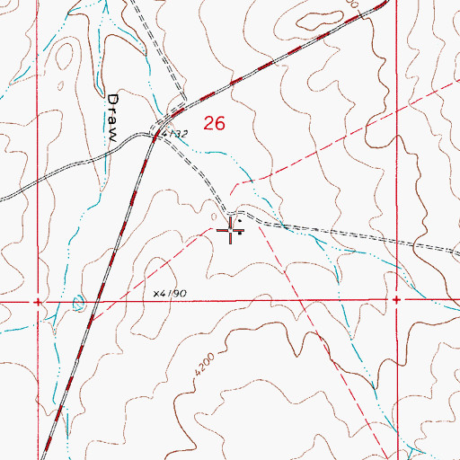 Topographic Map of Russell Ranch, NM