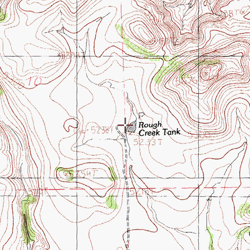 Topographic Map of Rough Creek Tank, NM