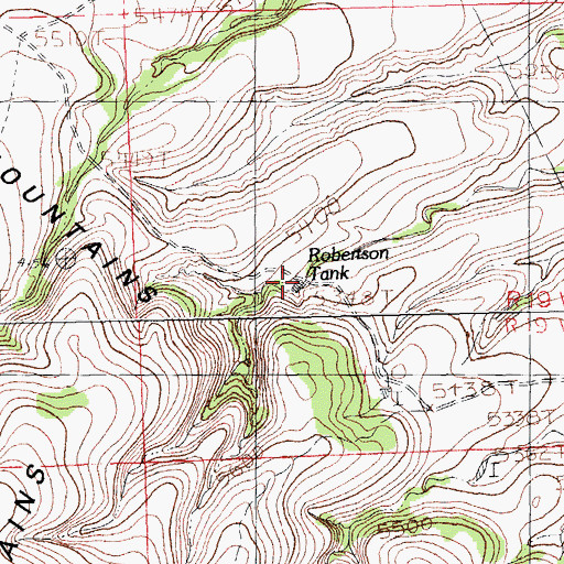 Topographic Map of Robertson Tank, NM