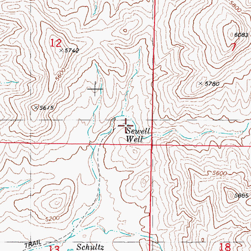 Topographic Map of Sewell Well, NM