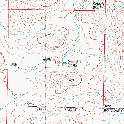 Topographic Map of Schultz Tank, NM