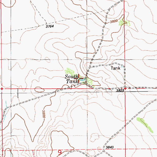 Topographic Map of South Tank, NM