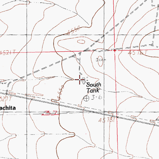 Topographic Map of South Tank, NM