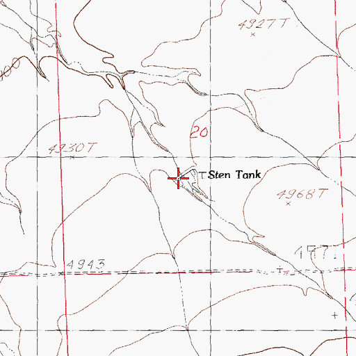 Topographic Map of Sten Tank, NM