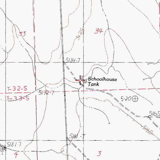 Topographic Map of Schoolhouse Tank, NM