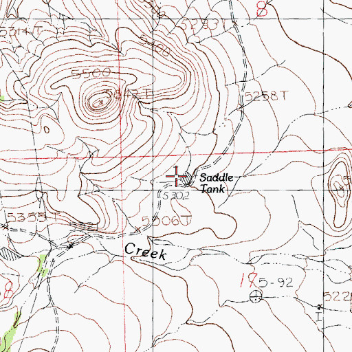 Topographic Map of Saddle Tank, NM