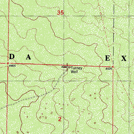 Topographic Map of Turney Well, NM