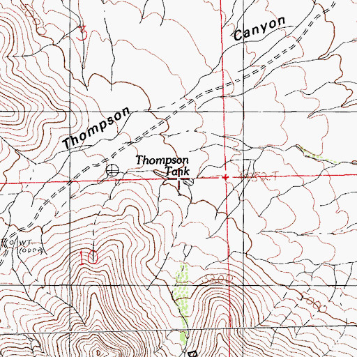 Topographic Map of Thompson Tank, NM