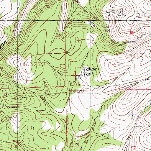 Topographic Map of Tahoe Tank, NM