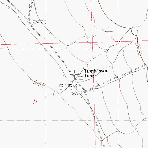 Topographic Map of Tumblinson Tank, NM