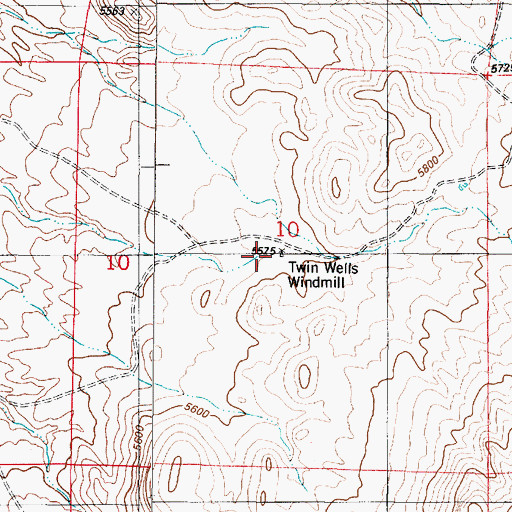 Topographic Map of Twin Wells Windmill, NM