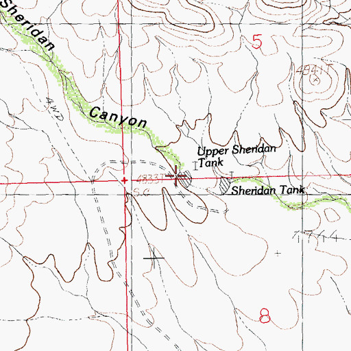 Topographic Map of Upper Sheridan Tank, NM