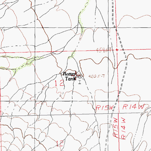 Topographic Map of Batter Tank, NM
