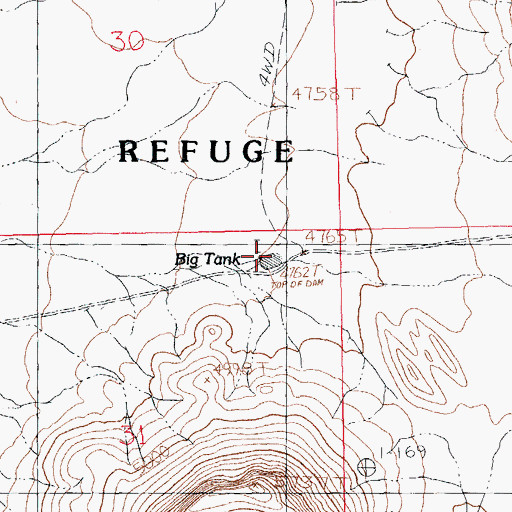 Topographic Map of Big Tank, NM