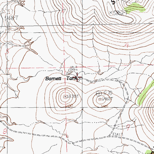 Topographic Map of Barnet Tank, NM