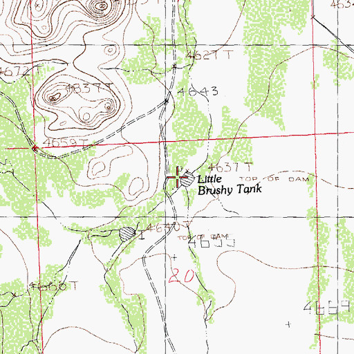 Topographic Map of Little Brushy Tank, NM