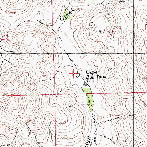 Topographic Map of Upper Bull Tank, NM