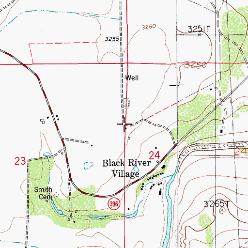 Topographic Map of Blue Spring Farm, NM