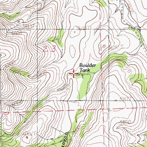 Topographic Map of Boulder Tank, NM