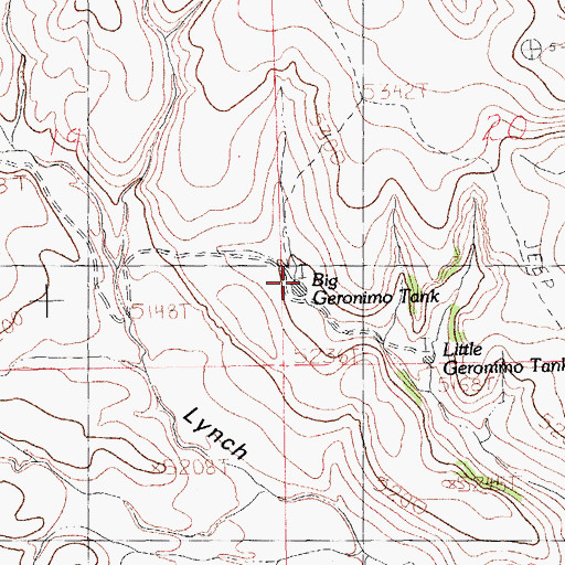 Topographic Map of Big Geronimo Tank, NM