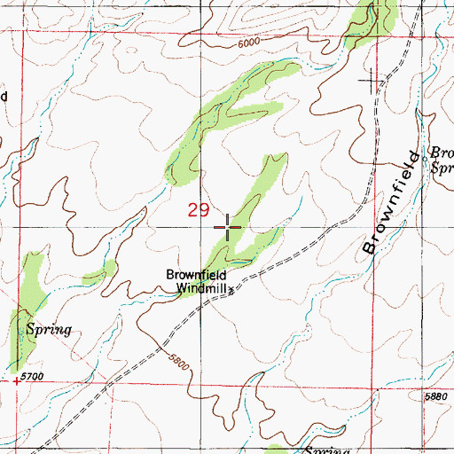 Topographic Map of Brownfield Windmill, NM