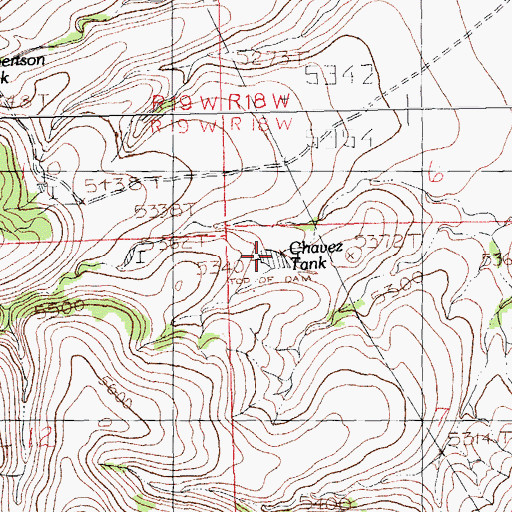 Topographic Map of Chavez Tank, NM