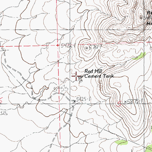Topographic Map of Red Hill Cement Tank, NM